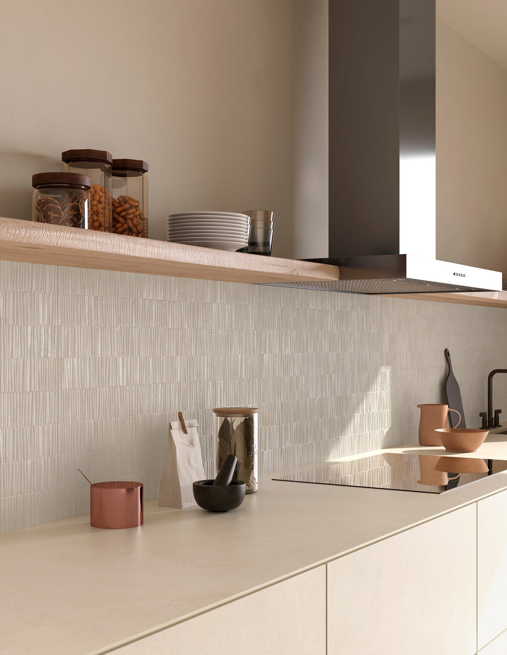 Haven Ivory Ceramic Tile – room scene
