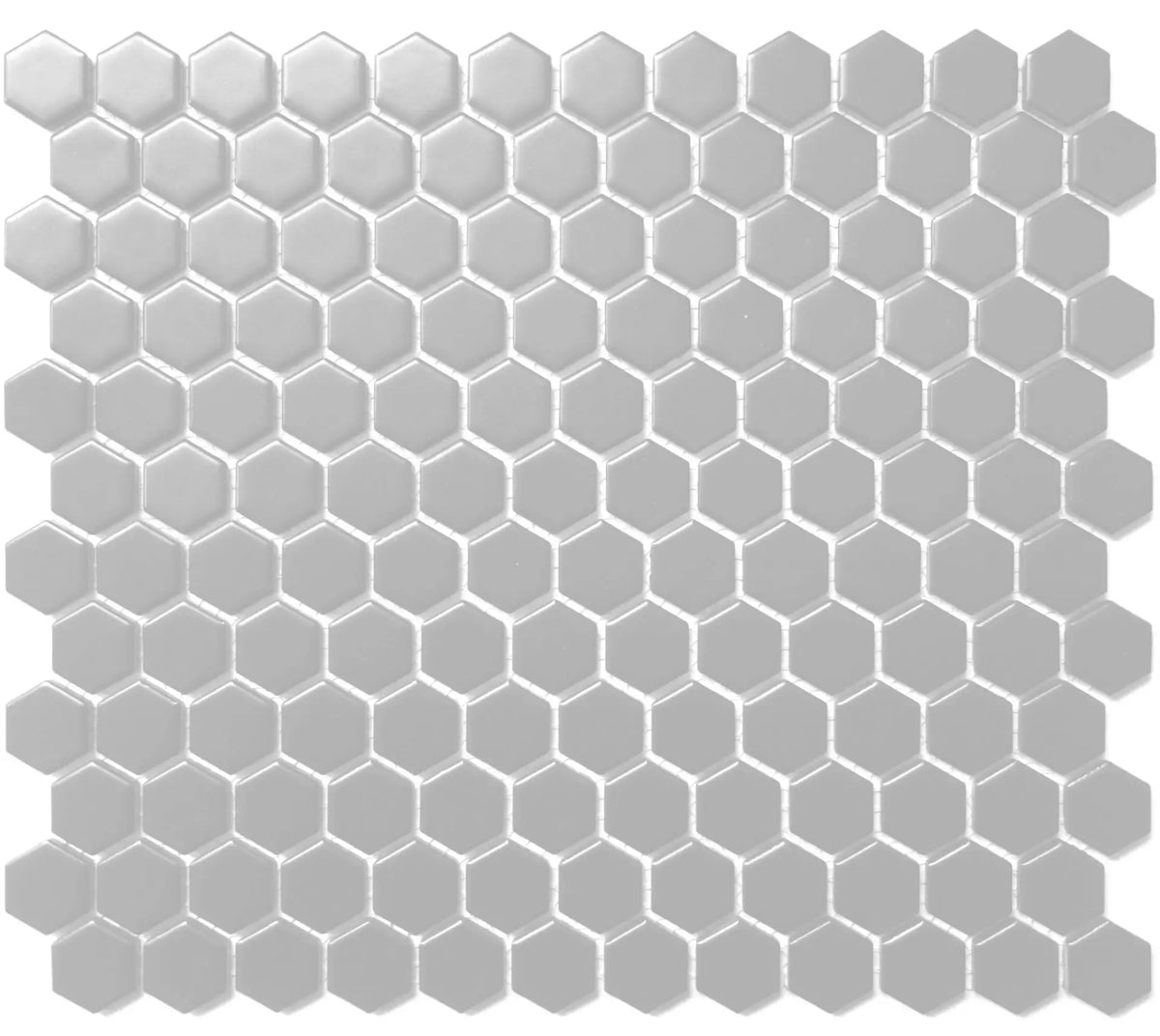 CC Mosaics Gray 1x1 Hexagon Porcelain Mosaic Tile