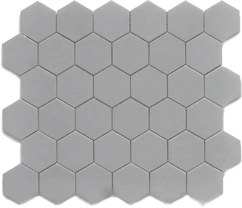 CC Mosaics Gray 2x2 Hexagon Porcelain Mosaic Tile