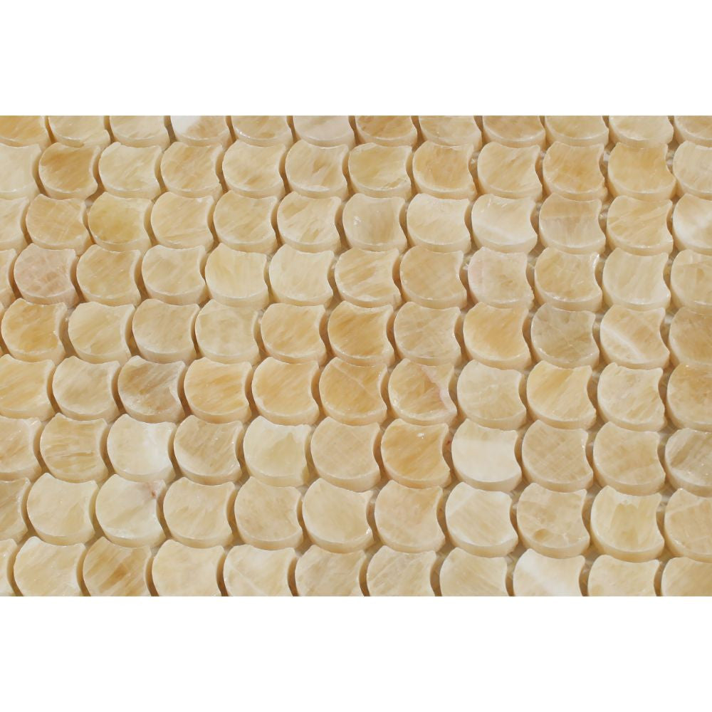 Honey Onyx Polished Raindrop Mosaic Tile