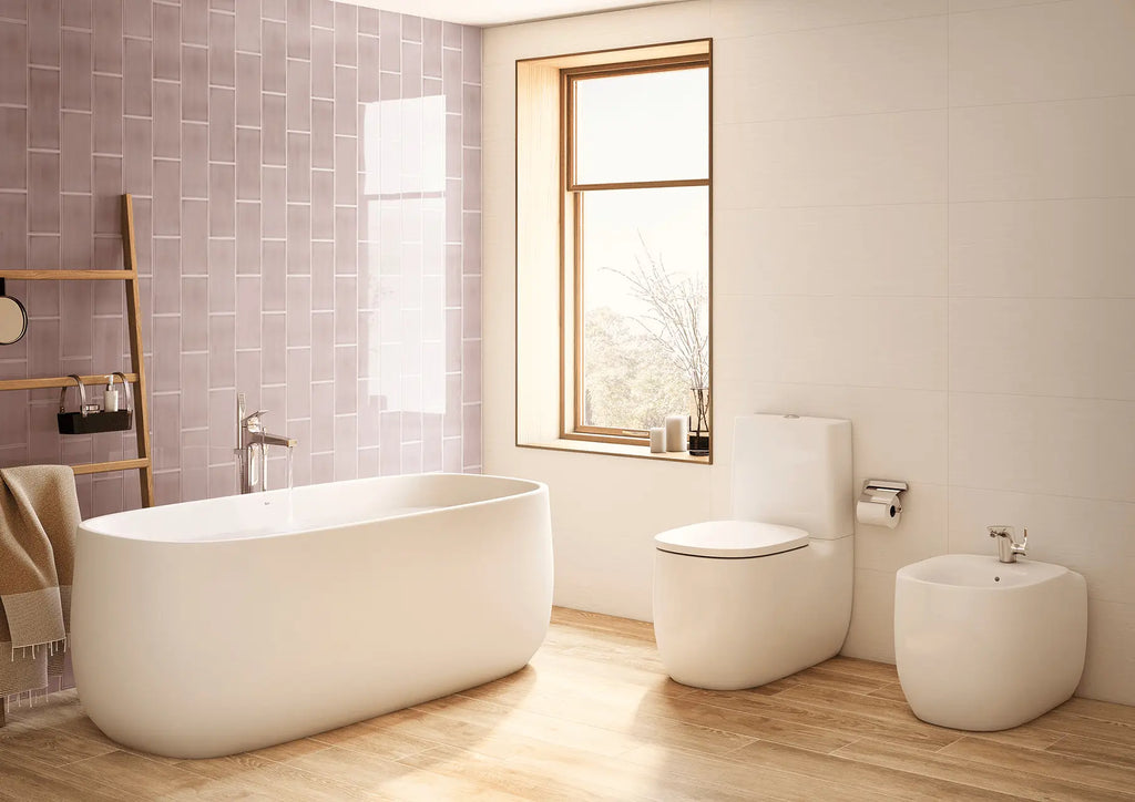 Joy Lavender Ceramic Wall Tile – room scene