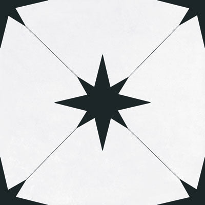 Starburst Llevant Black Porcelain Tile