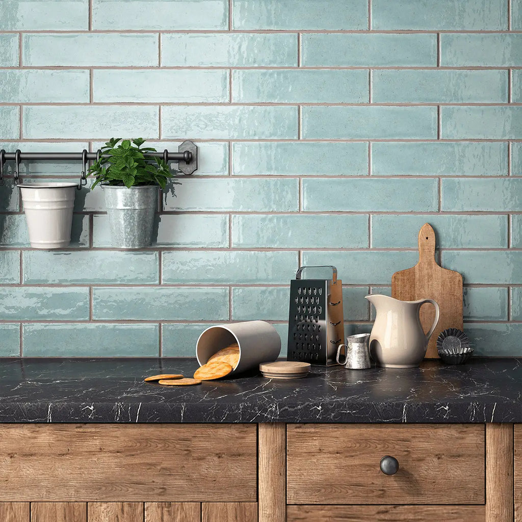 Maiolica Aqua Crackled – room scene
