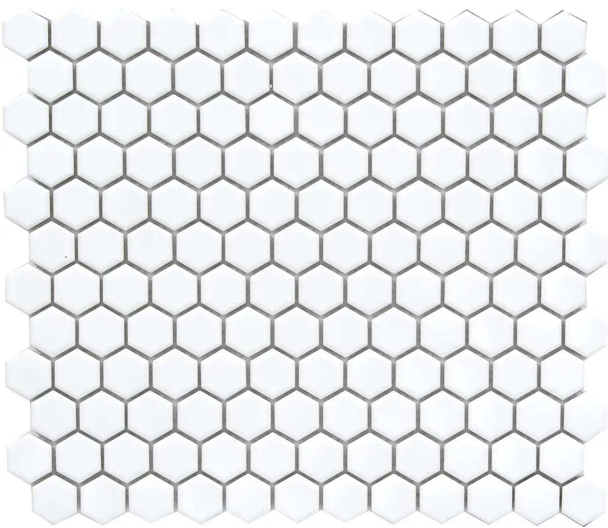 CC Mosaics White 1x1 Hexagon Porcelain Mosaic Tile