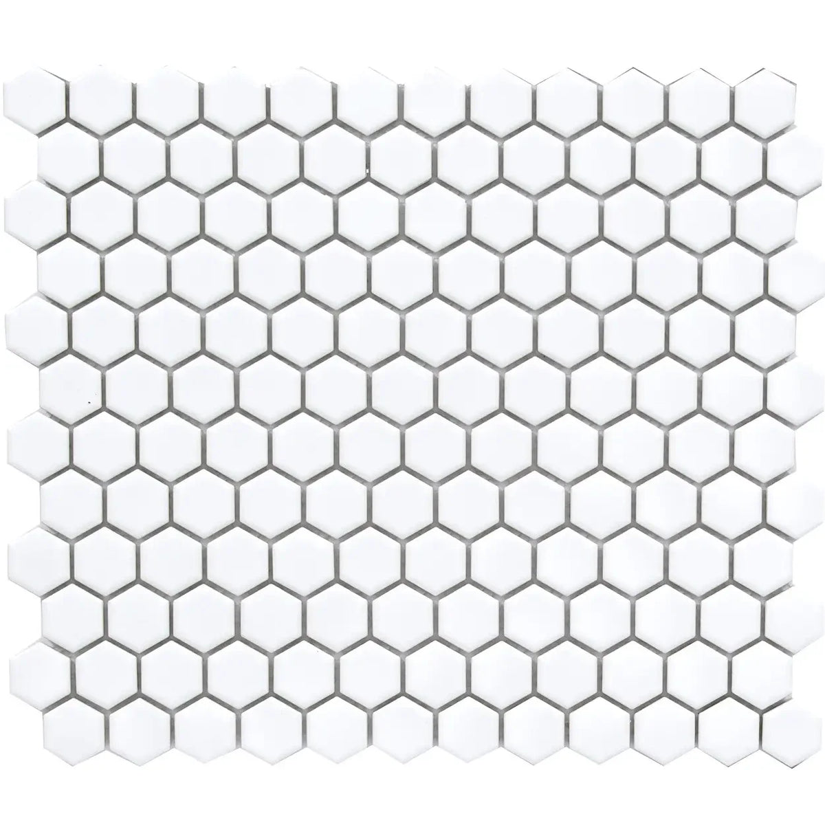 CC Mosaics White 1x1 Hexagon Porcelain Mosaic Tile