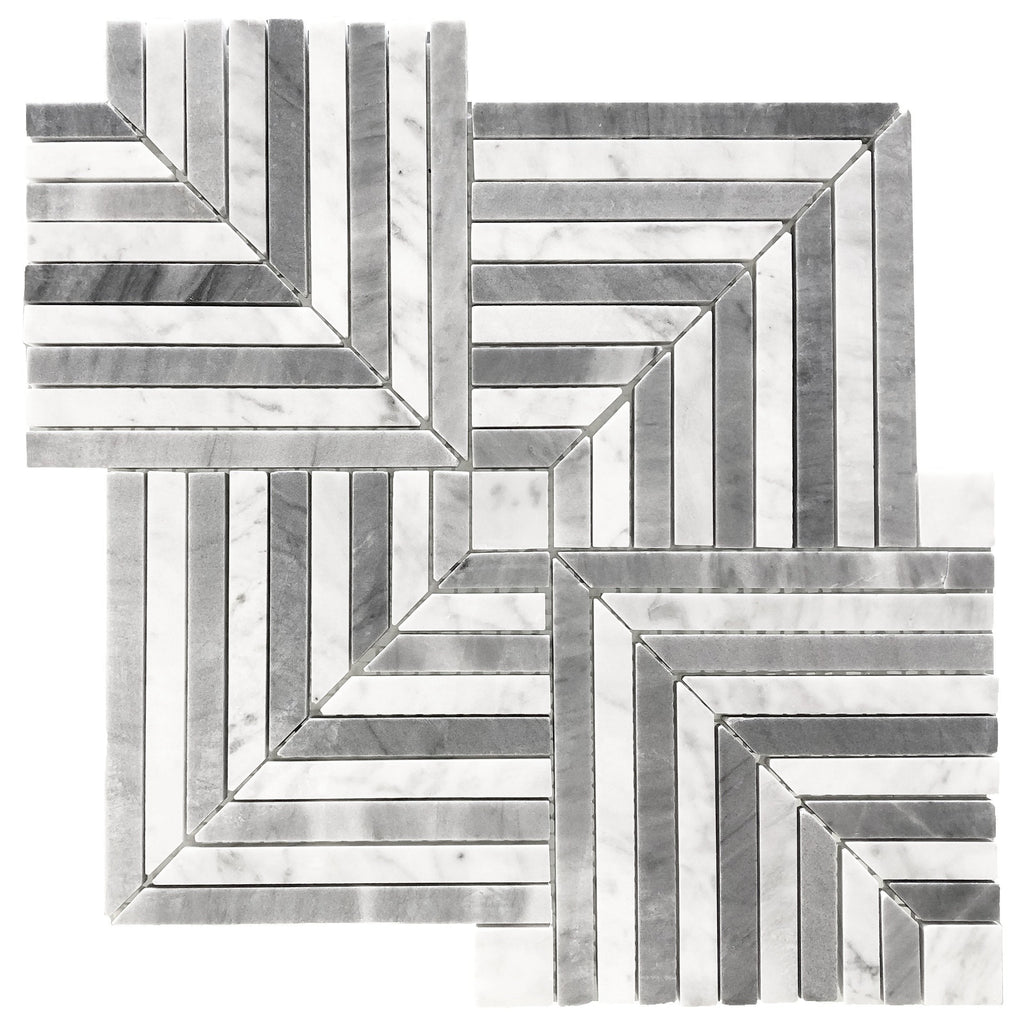 Maze Light Stone Mosaic Tile