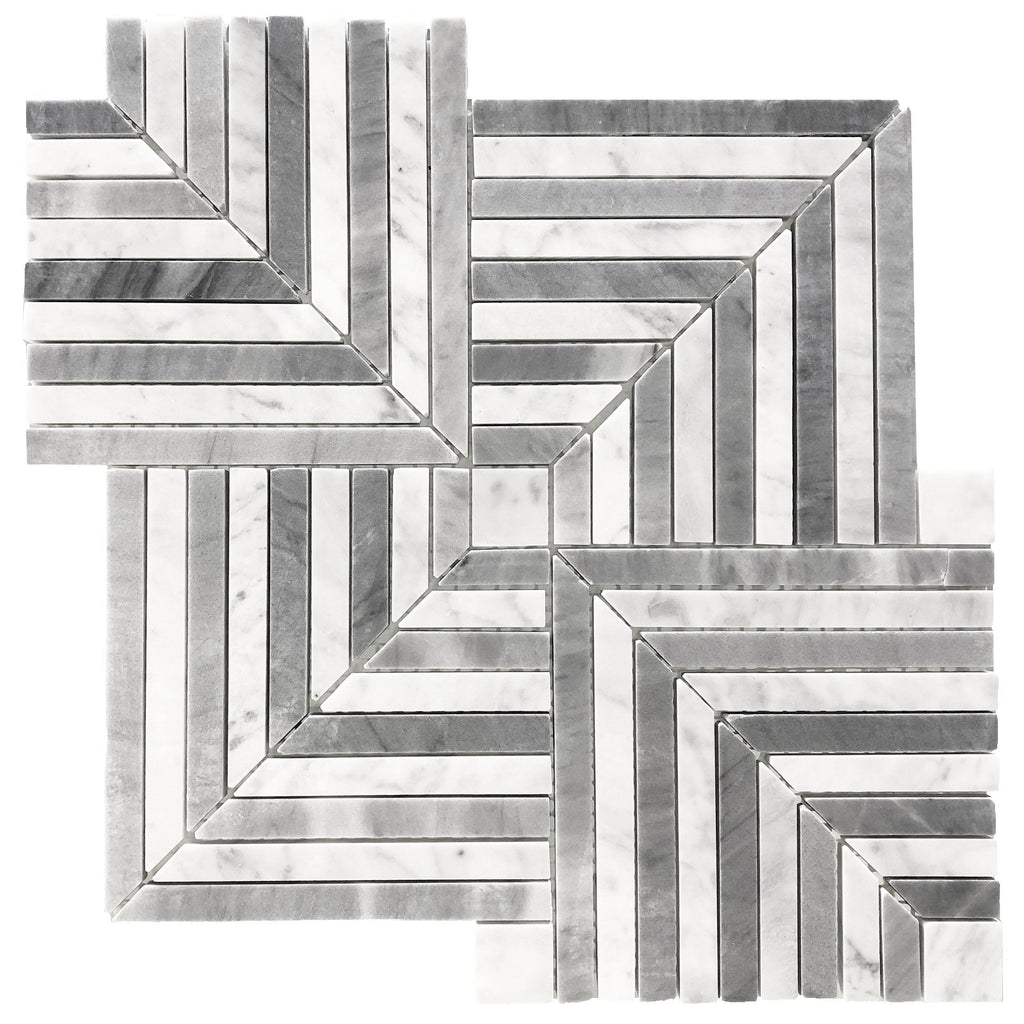 Maze Light Stone Mosaic Tile