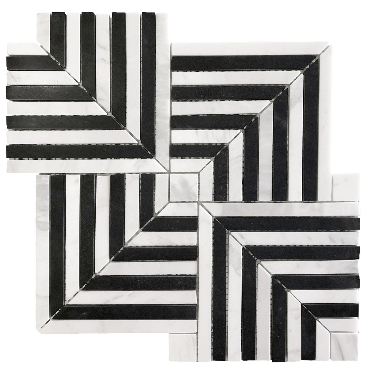 Maze Dark Stone Mosaic Tile