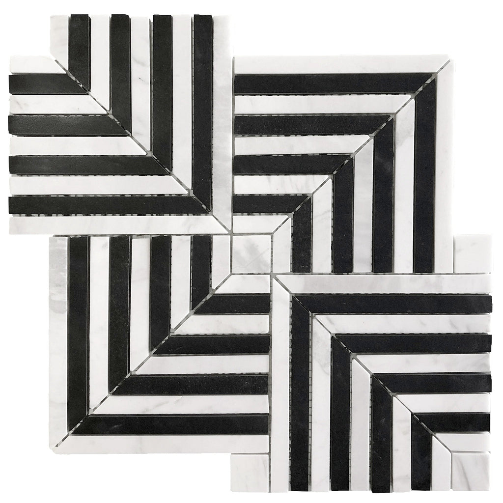 Maze Dark Stone Mosaic Tile