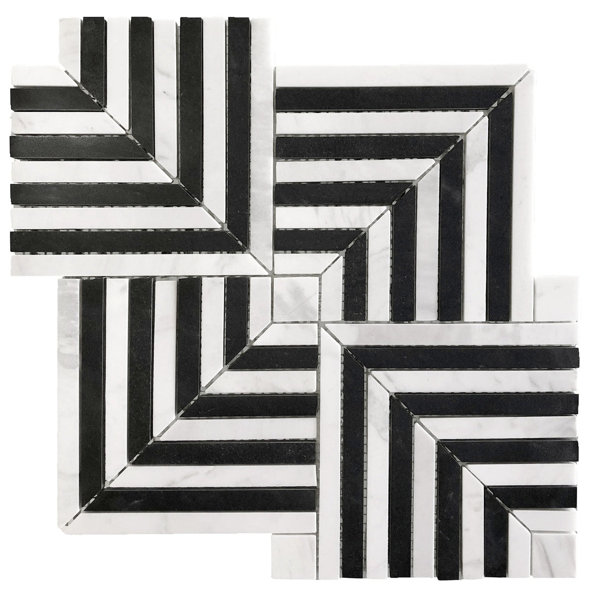 Maze Dark Stone Mosaic Tile