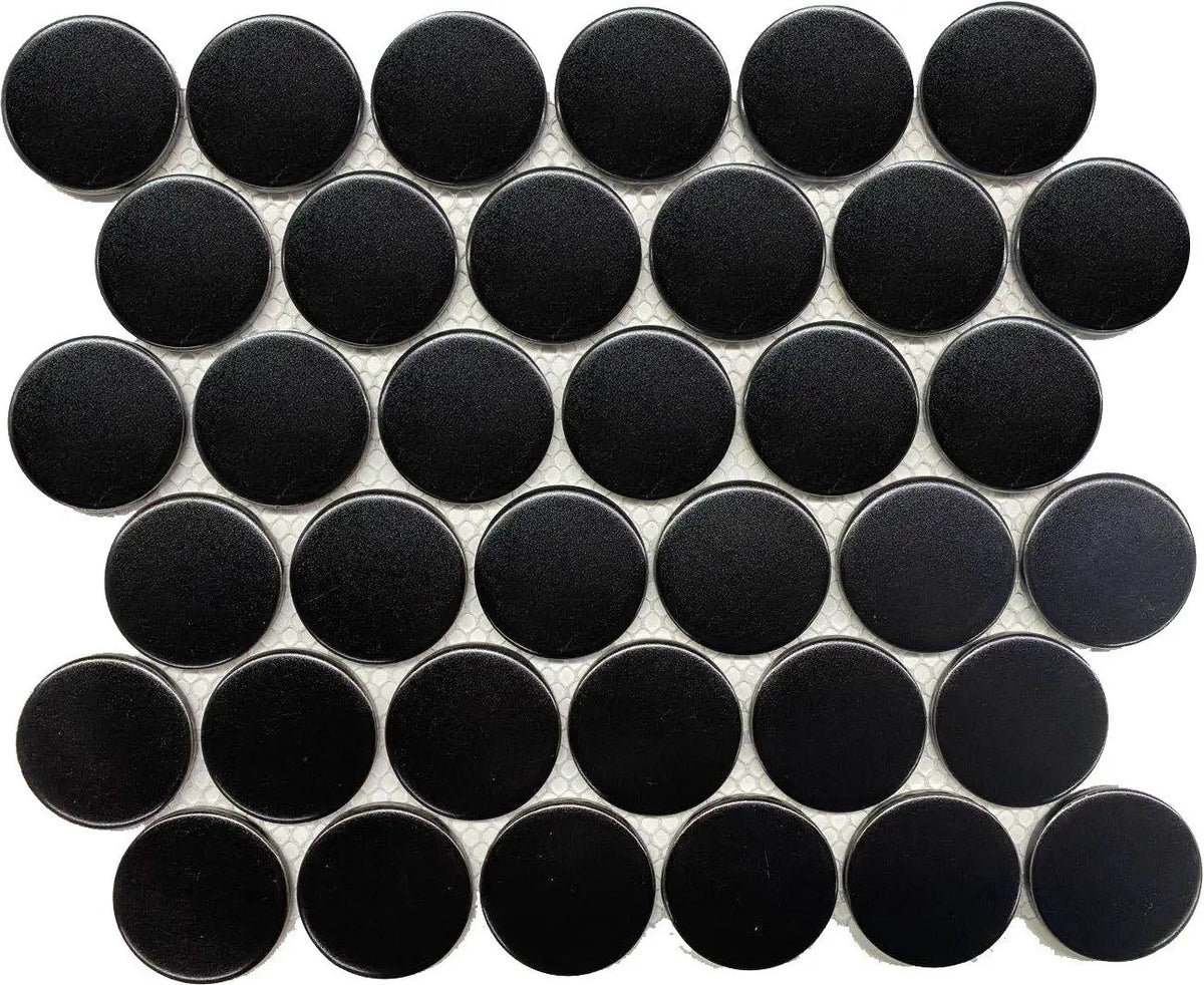 CC Mosaics Plus Black 2" Dots Porcelain Mosaic Tile