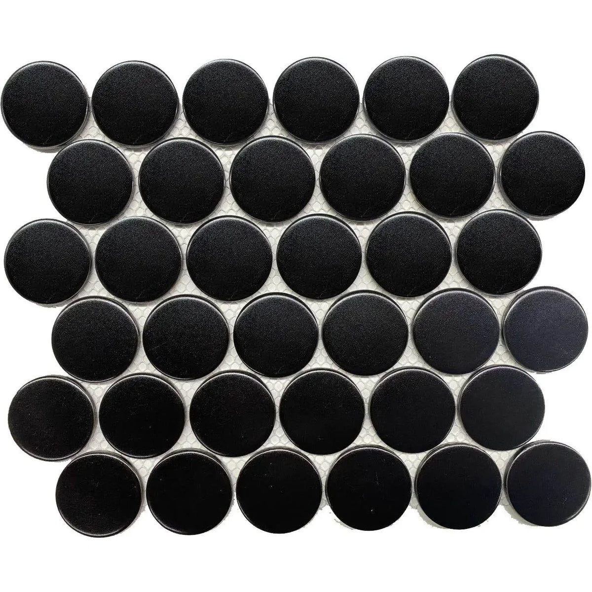 CC Mosaics Plus Black 2" Dots Porcelain Mosaic Tile