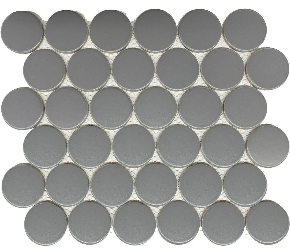 CC Mosaics Plus Gray 2" Dots Porcelain Mosaic Tile