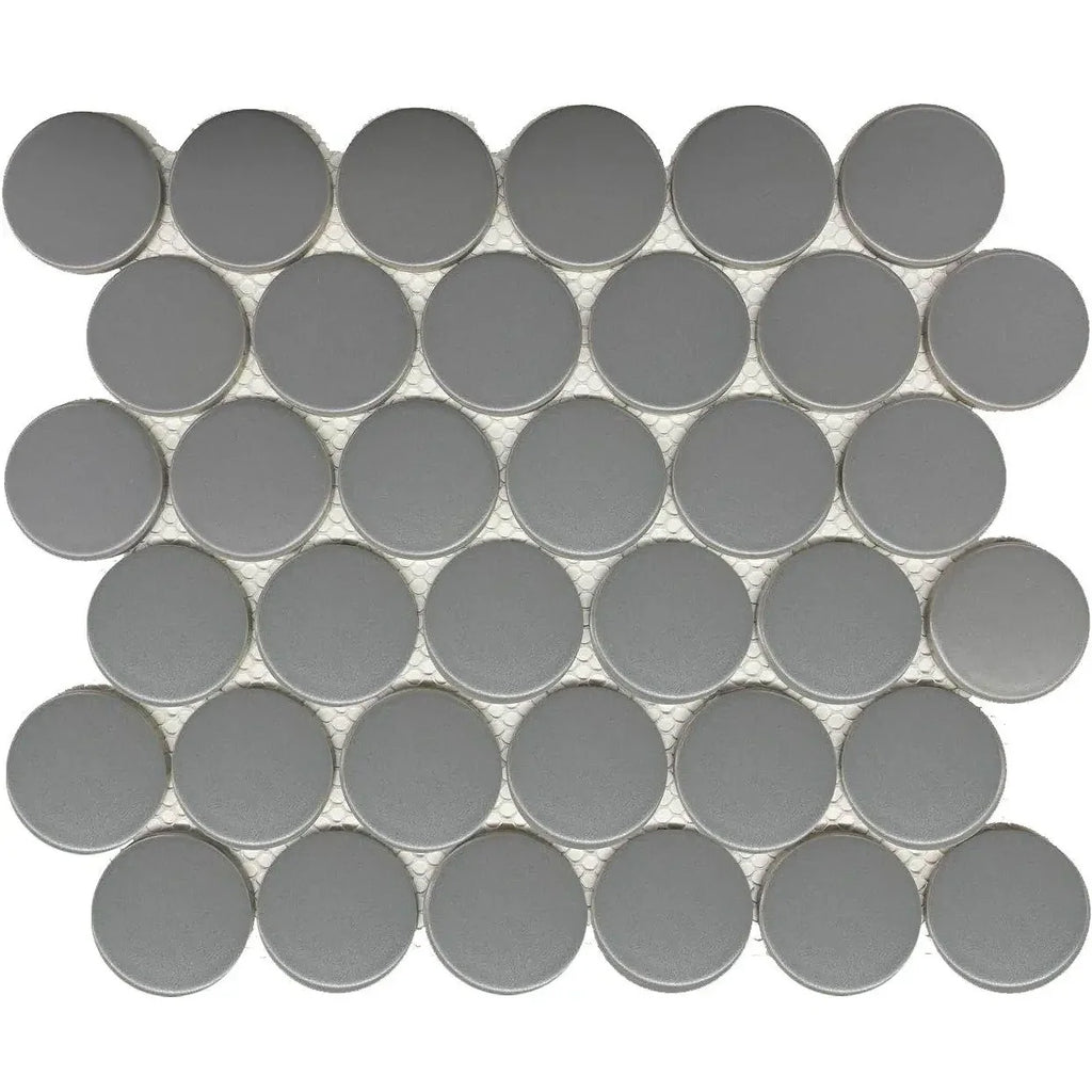 CC Mosaics Plus Gray 2" Dots Porcelain Mosaic Tile