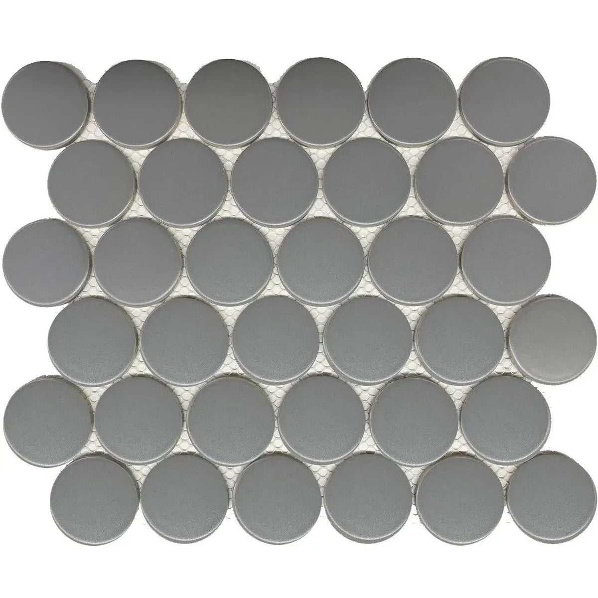 CC Mosaics Plus Gray 2" Dots Porcelain Mosaic Tile