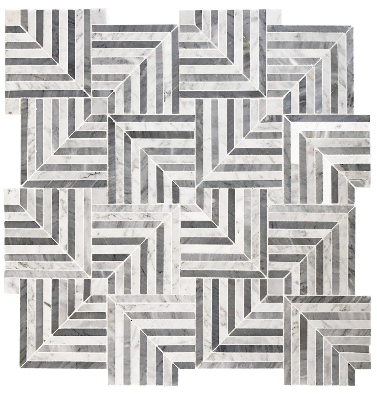 Maze Light Stone Mosaic Tile – installed