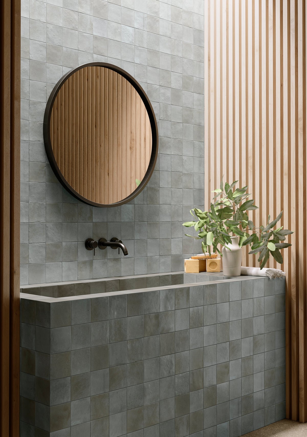 Melan Bianco Ceramic Tile – room scene