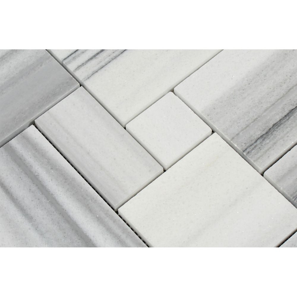 Mink (Marmara) Marble Polished OPUS Mini-Pattern Mosaic Tile (Interlocking)
