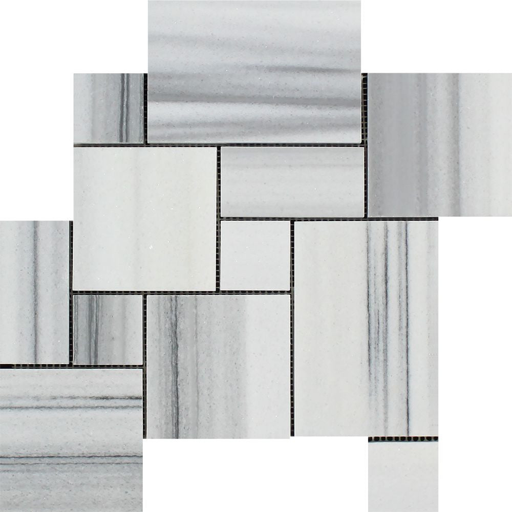 Mink (Marmara) Marble Polished OPUS Mini-Pattern Mosaic Tile (Interlocking)