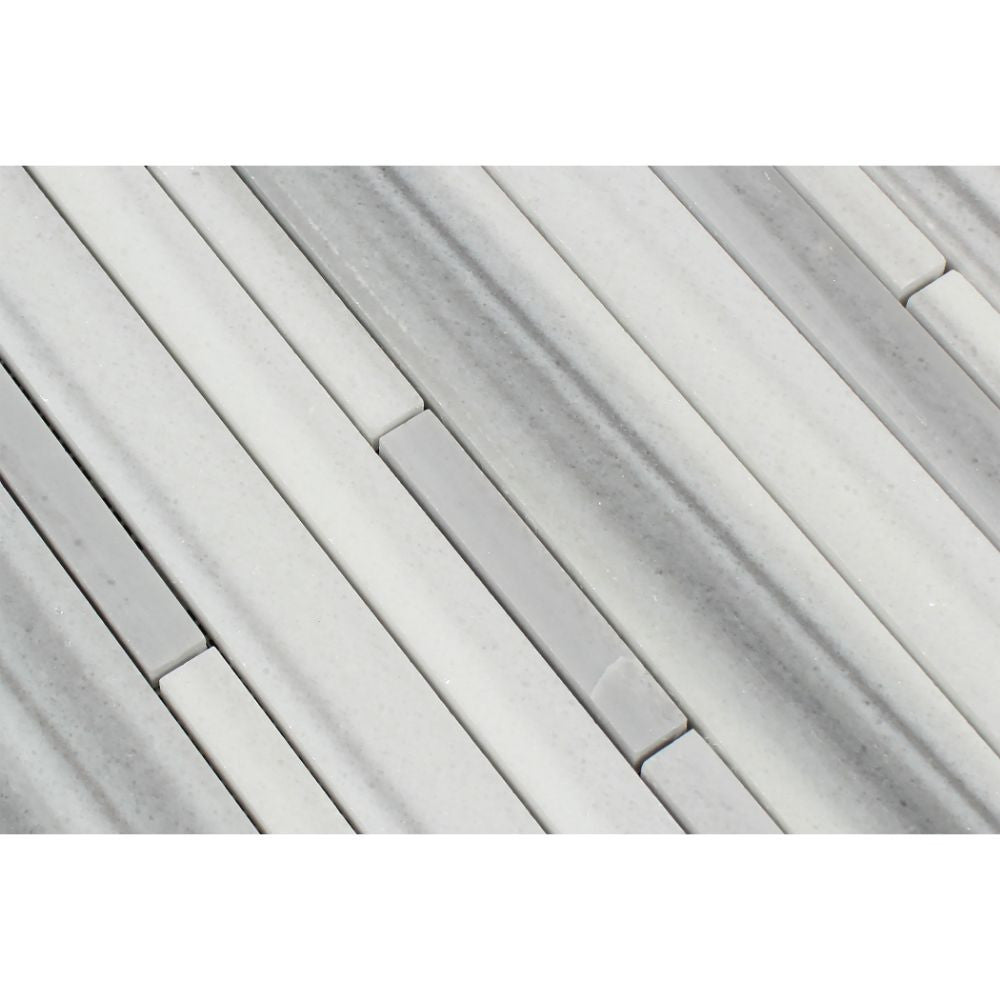 Mink (Marmara) Marble Polished Random Strip Mosaic Tile