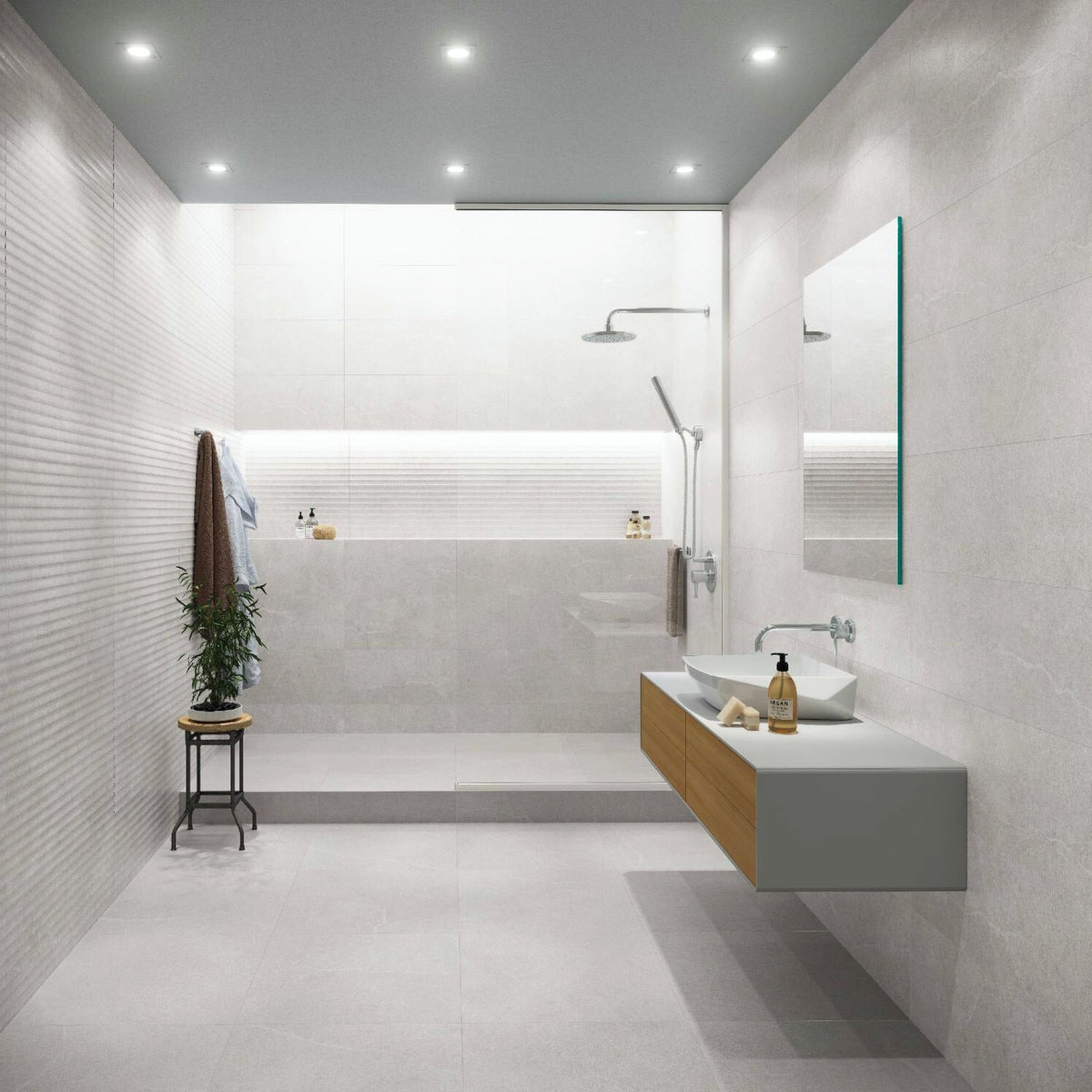 Muse White Ceramic Tile – room scene