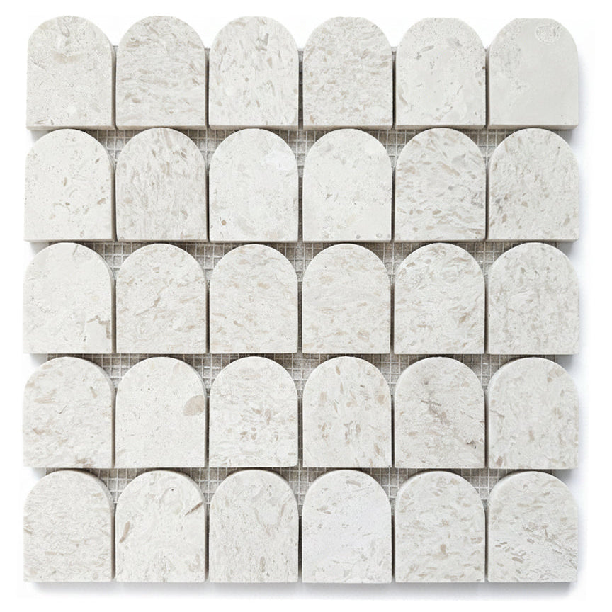 Nara Beige Stone Arc Marble Mosaic Tile