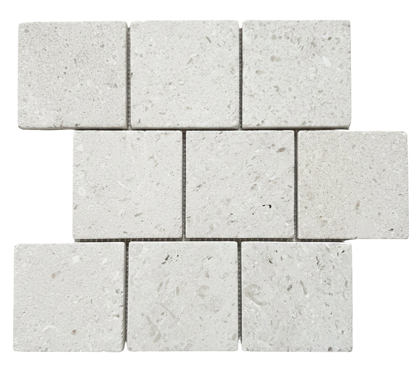 Nara Beige Stone Offset Marble Mosaic Tile