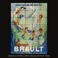Limonade Brault inspired by Philippe Henri Noyer, stone mural shown on 20"W x 28"H (35 pcs of 4"x4" tumbled marble tiles)