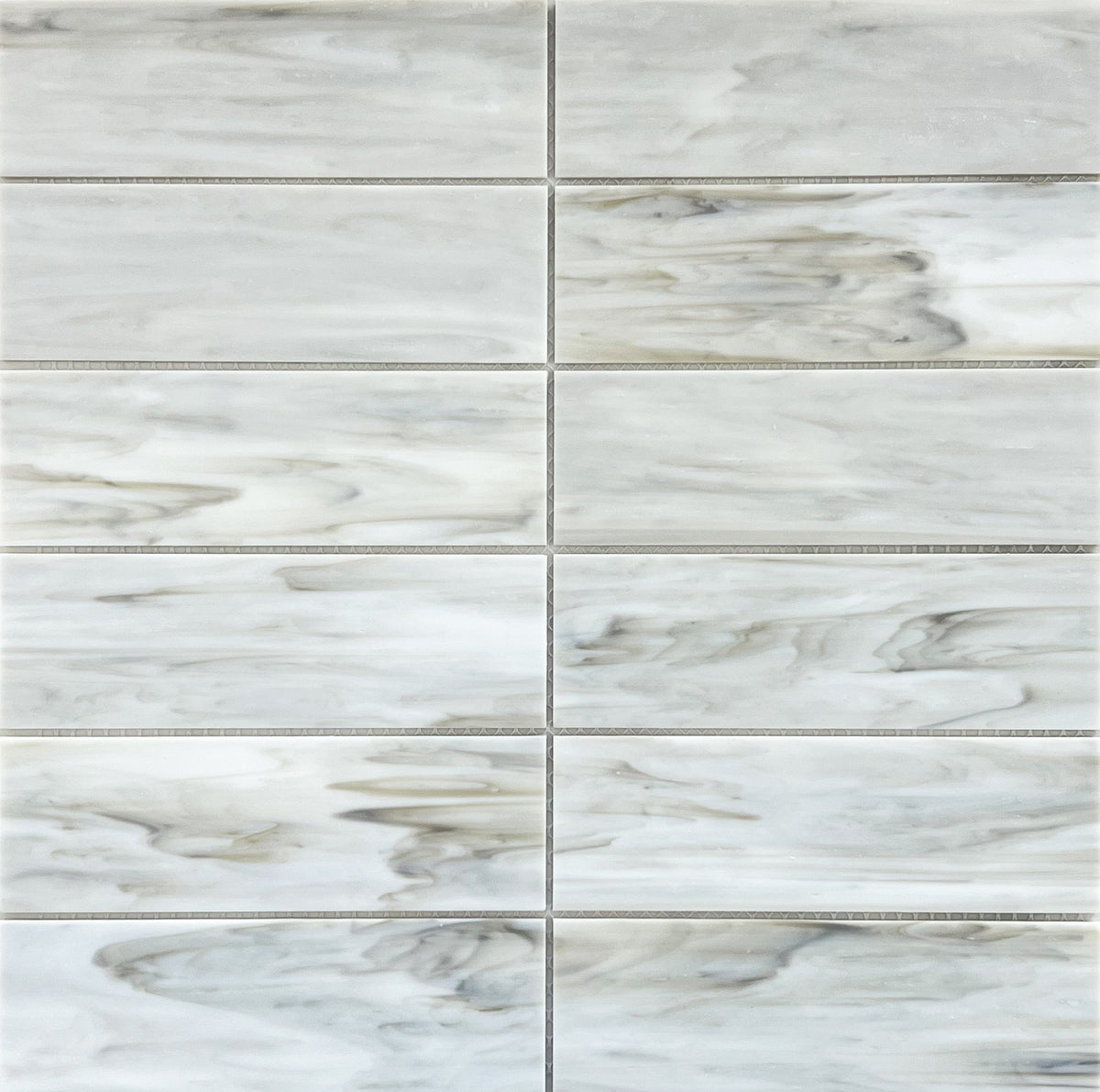 Opal Beige Rectangle Glass Mosaic Tile