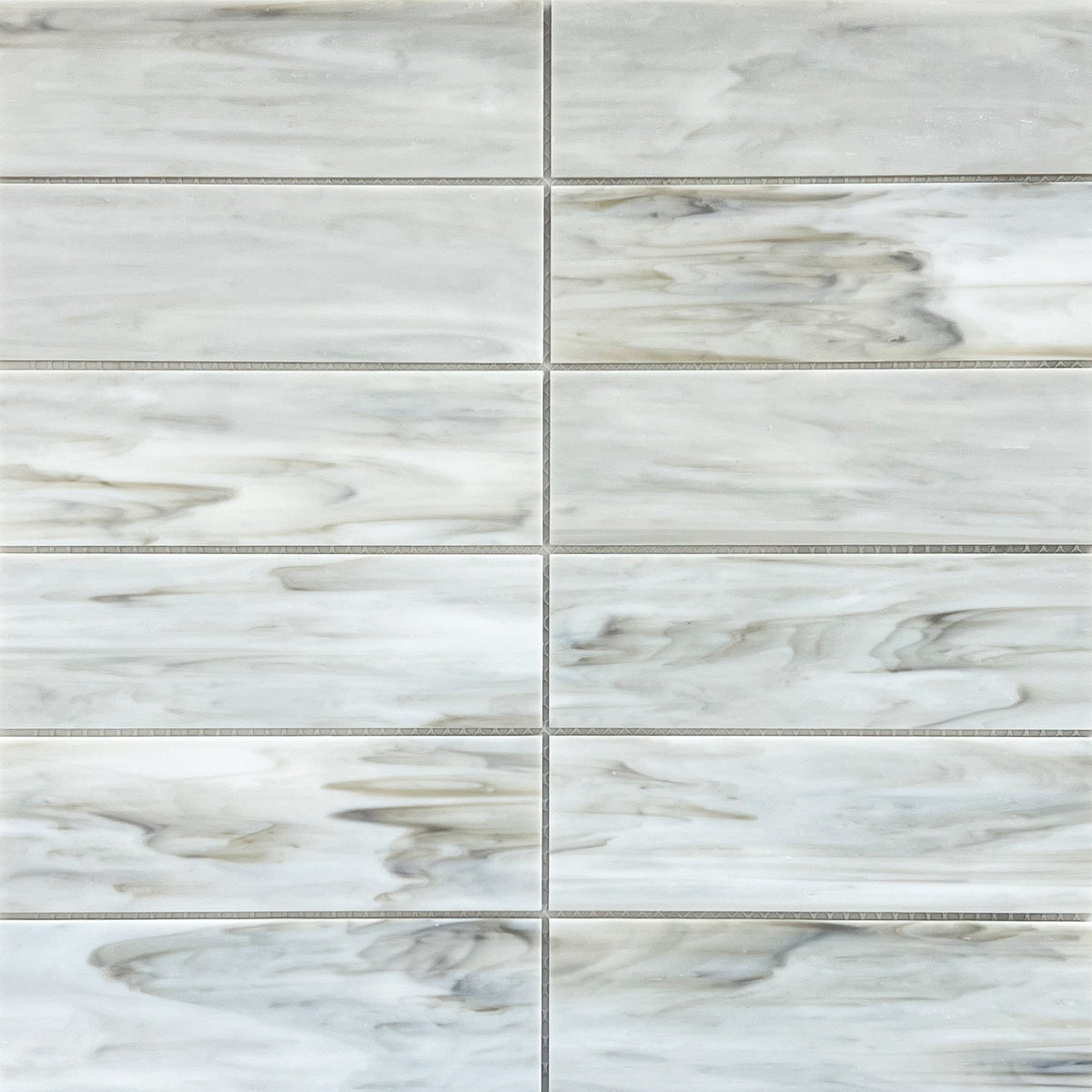 Opal Beige Rectangle Glass Mosaic Tile