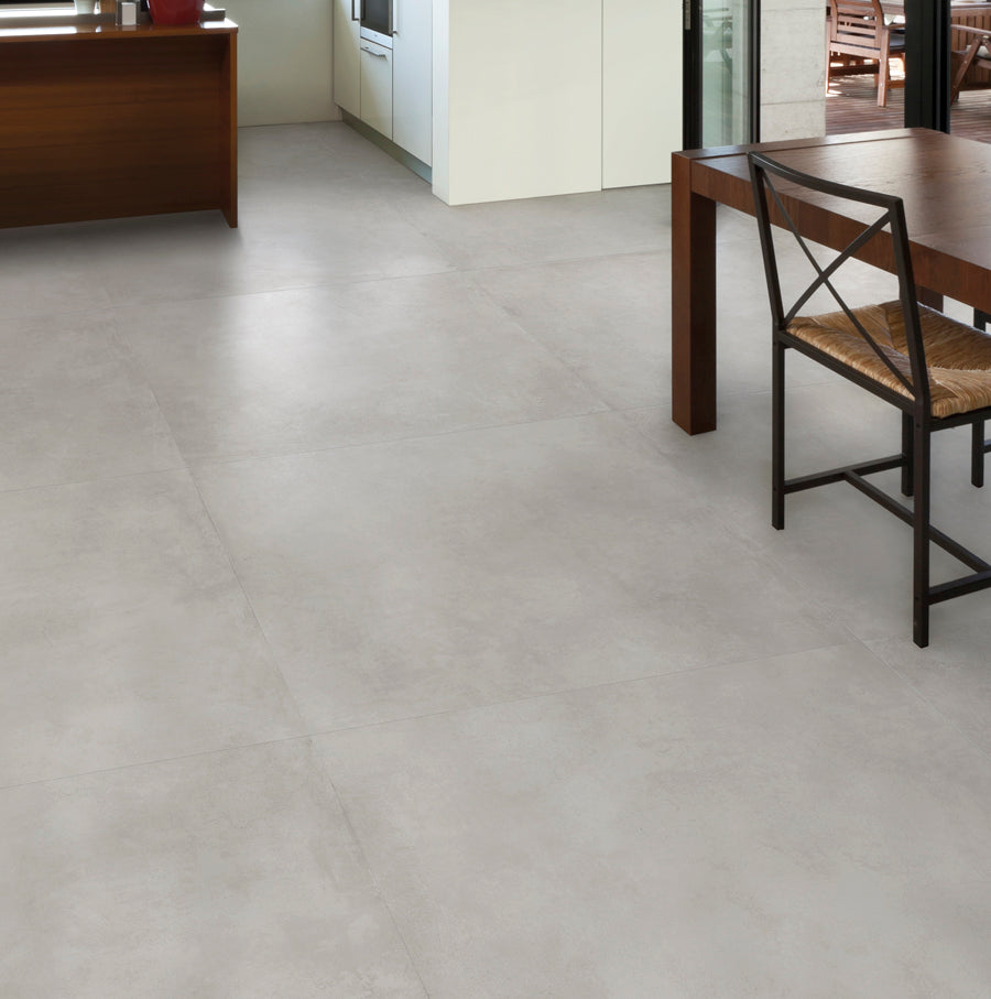 Promenade White Porcelain Tile – room scene