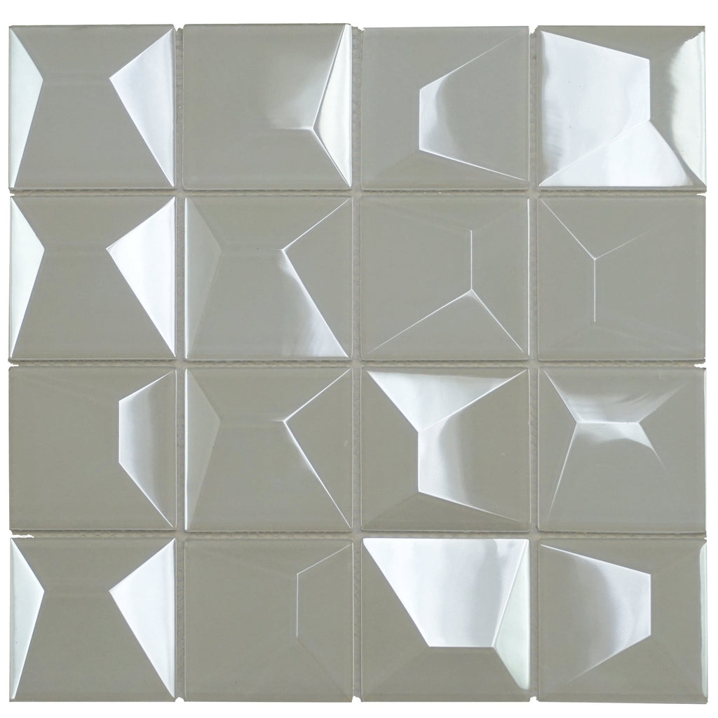 Dimension Super White Glass Mosaic Tile