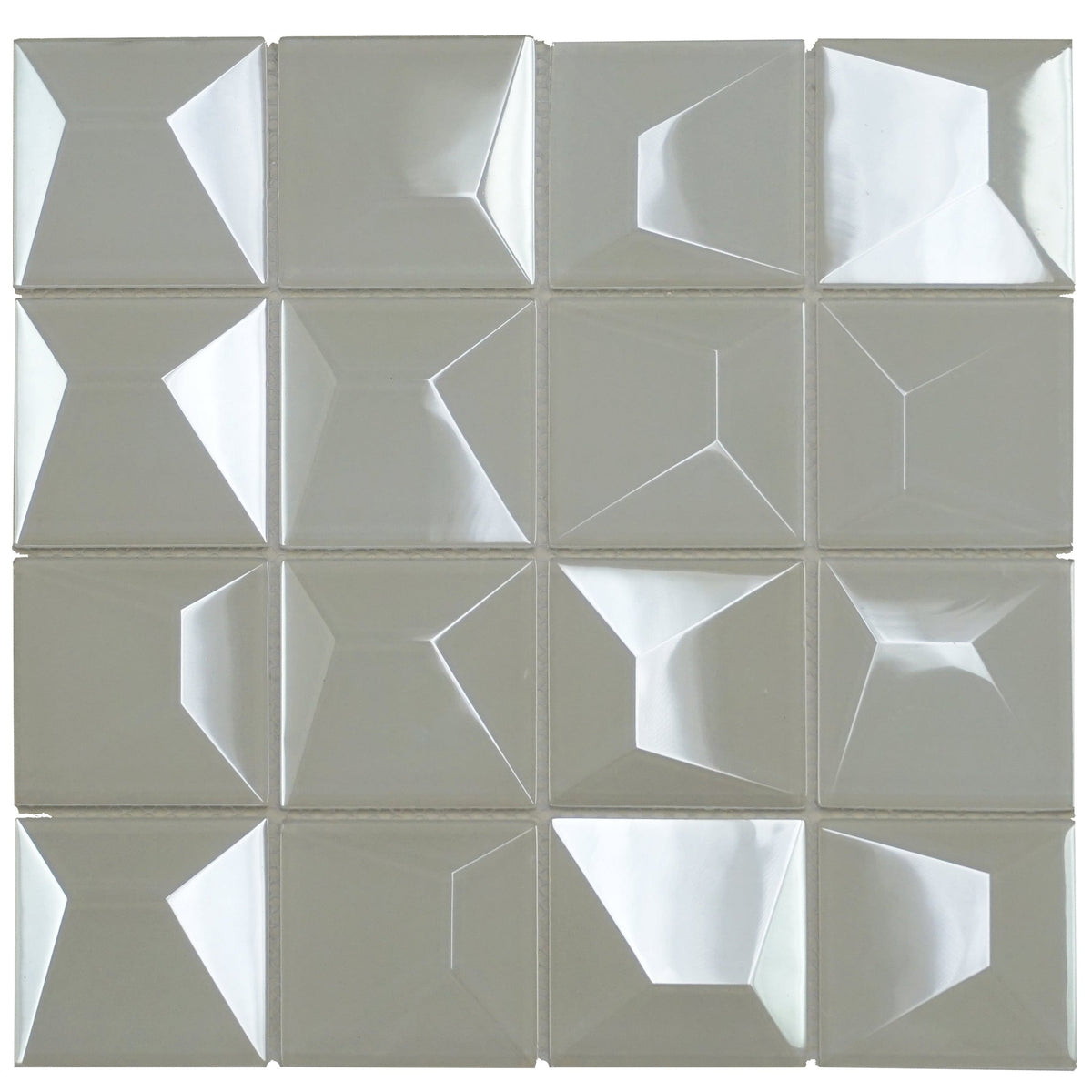 Dimension Super White Glass Mosaic Tile