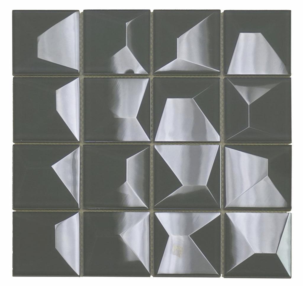 Dimension Grey Glass Mosaic Tile