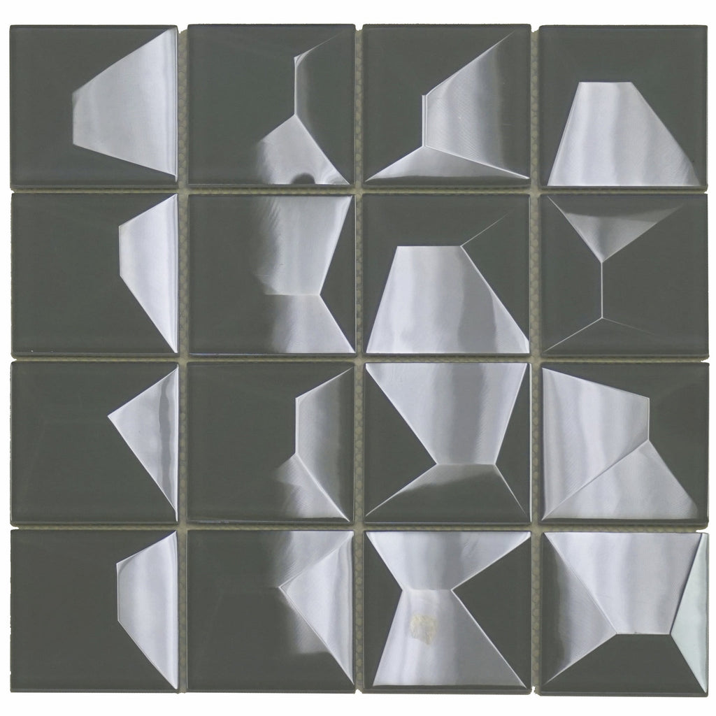 Dimension Grey Glass Mosaic Tile