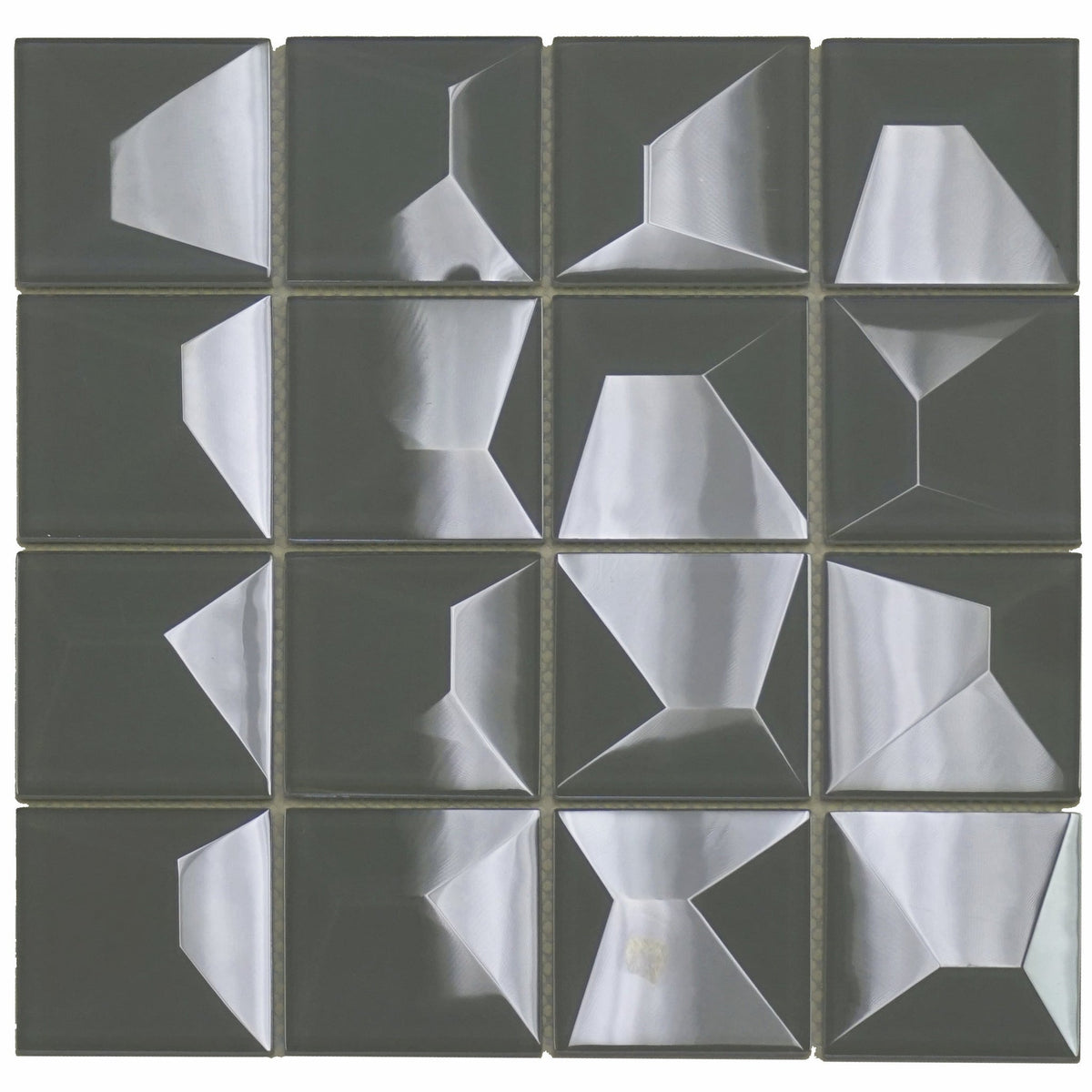 Dimension Grey Glass Mosaic Tile