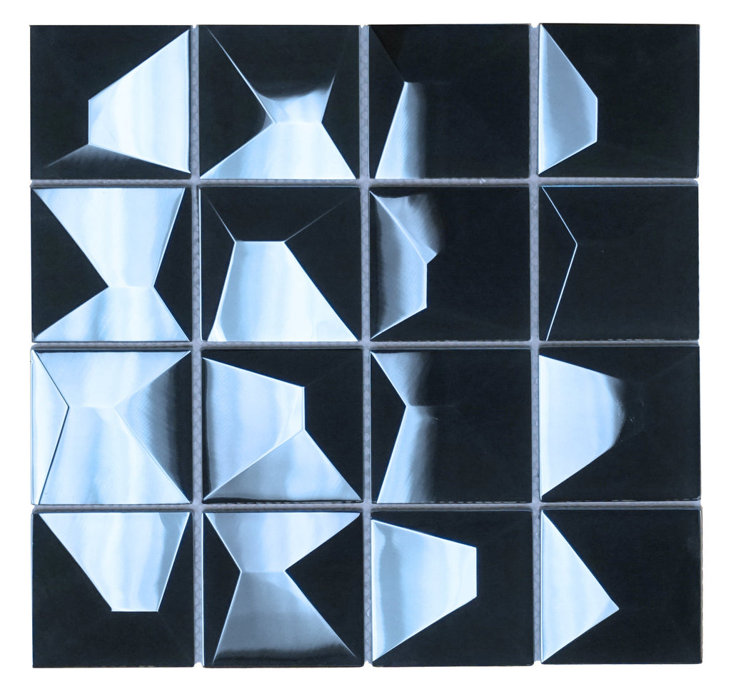 Dimension Black Glass Mosaic Tile