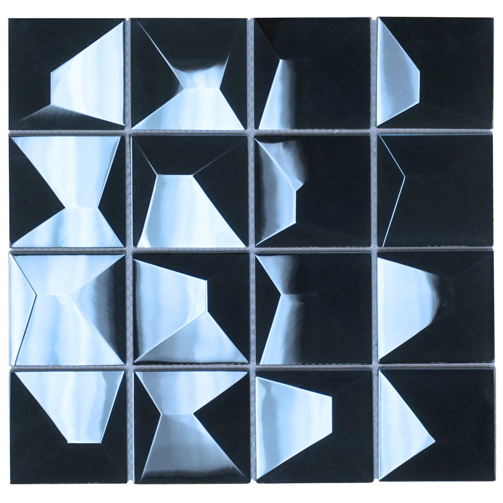 Dimension Black Glass Mosaic Tile