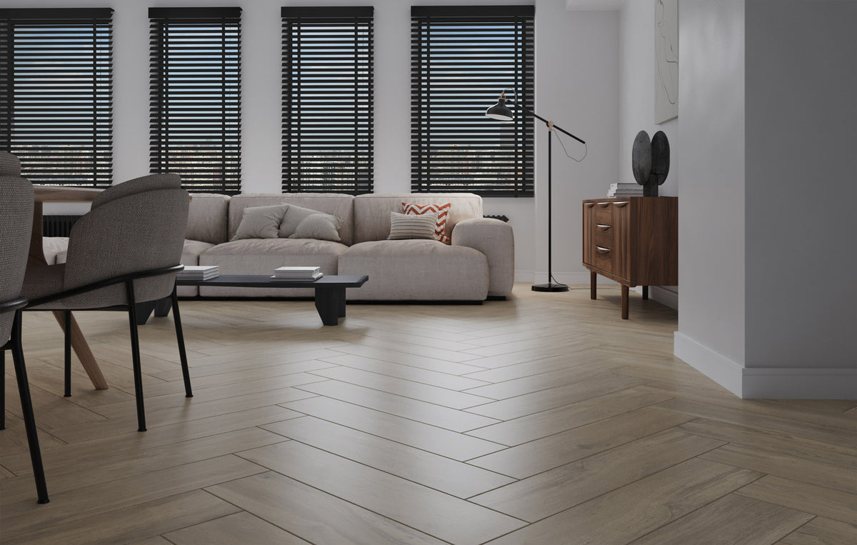 Pine Nogal Porcelain Tile – room scene