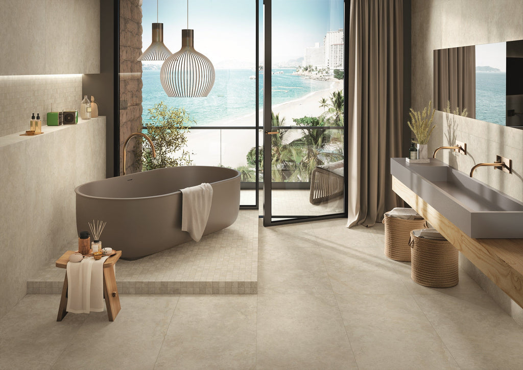 Passage Ice Porcelain Tile – room scene