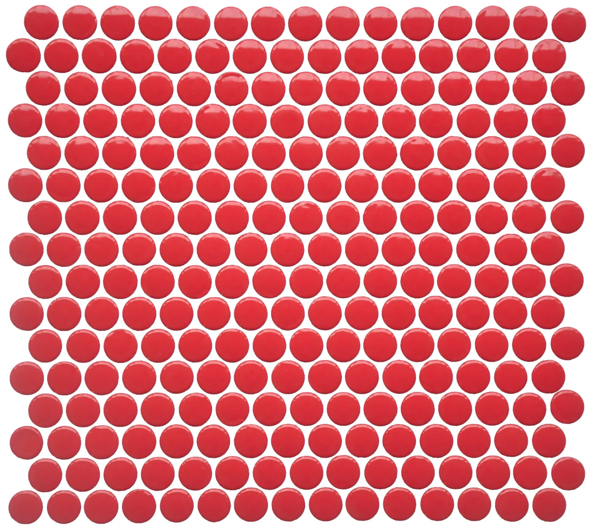 CC Mosaics Red Pepper Penny Round Porcelain Mosaic Tile