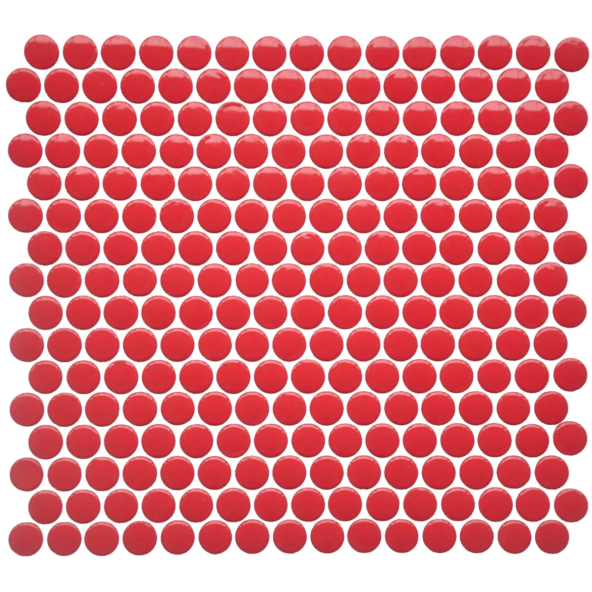 CC Mosaics Red Pepper Penny Round Porcelain Mosaic Tile