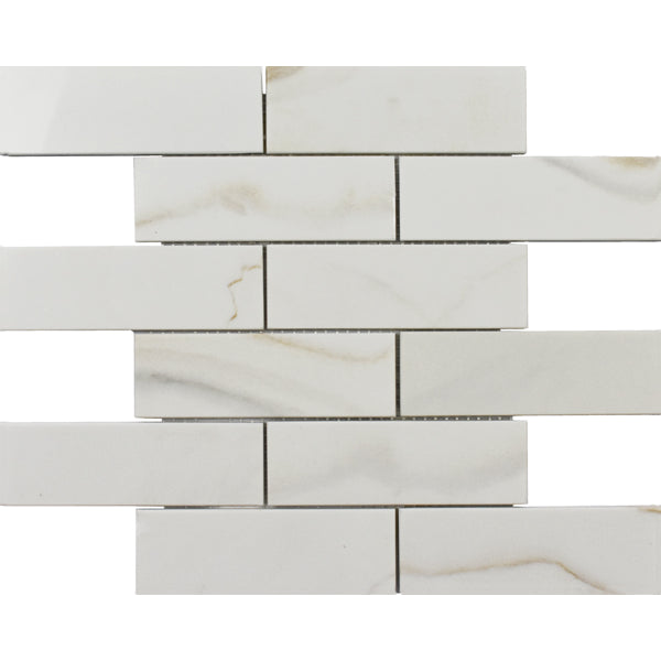 Rockart Calacata Gold Brick Marble Mosaic Tile