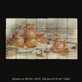 Onions by Pierre-Auguste Renoir, stone mural shown on 28"W x 16"H (28 pcs of 4"x4" tumbled marble tiles)