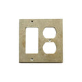 Light Walnut Travertine Rocker Duplex Switch Plate Cover / Wall Plate - Honed