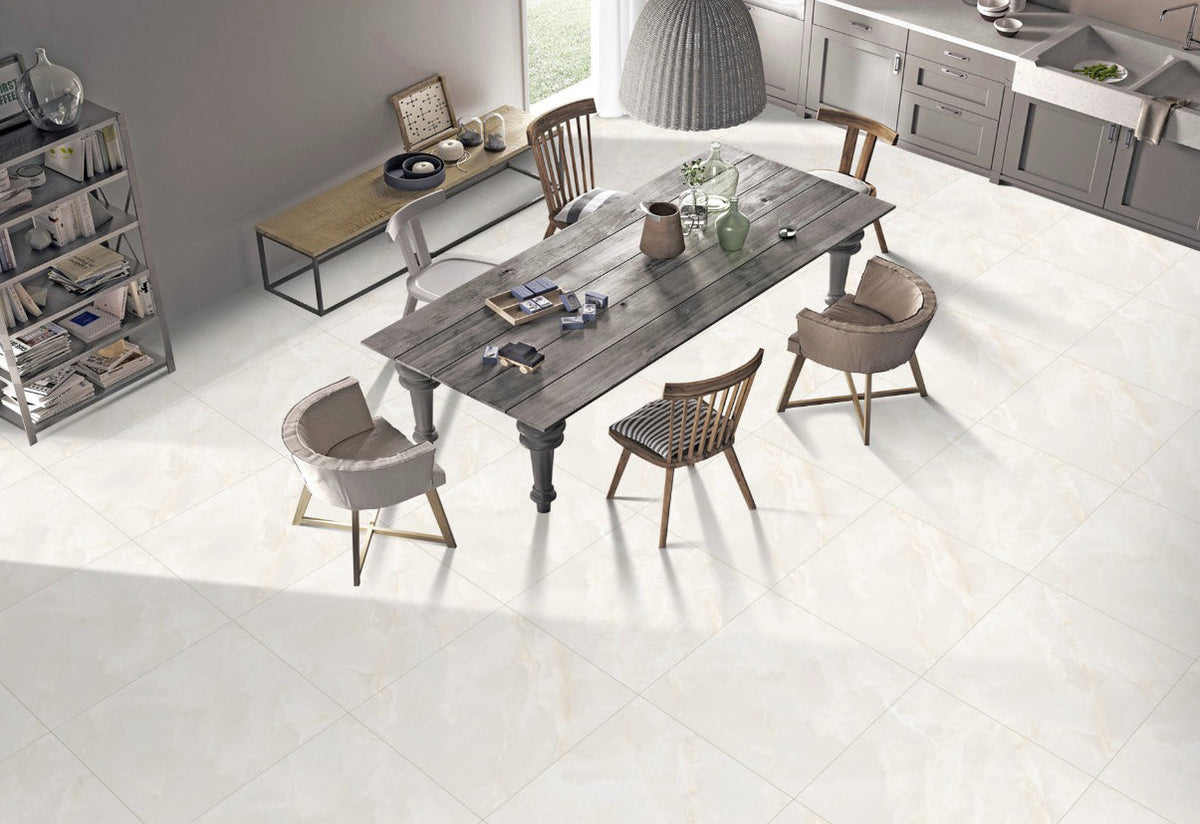 Affinity Beige Onyx Porcelain Tile – 24x24 room scene
