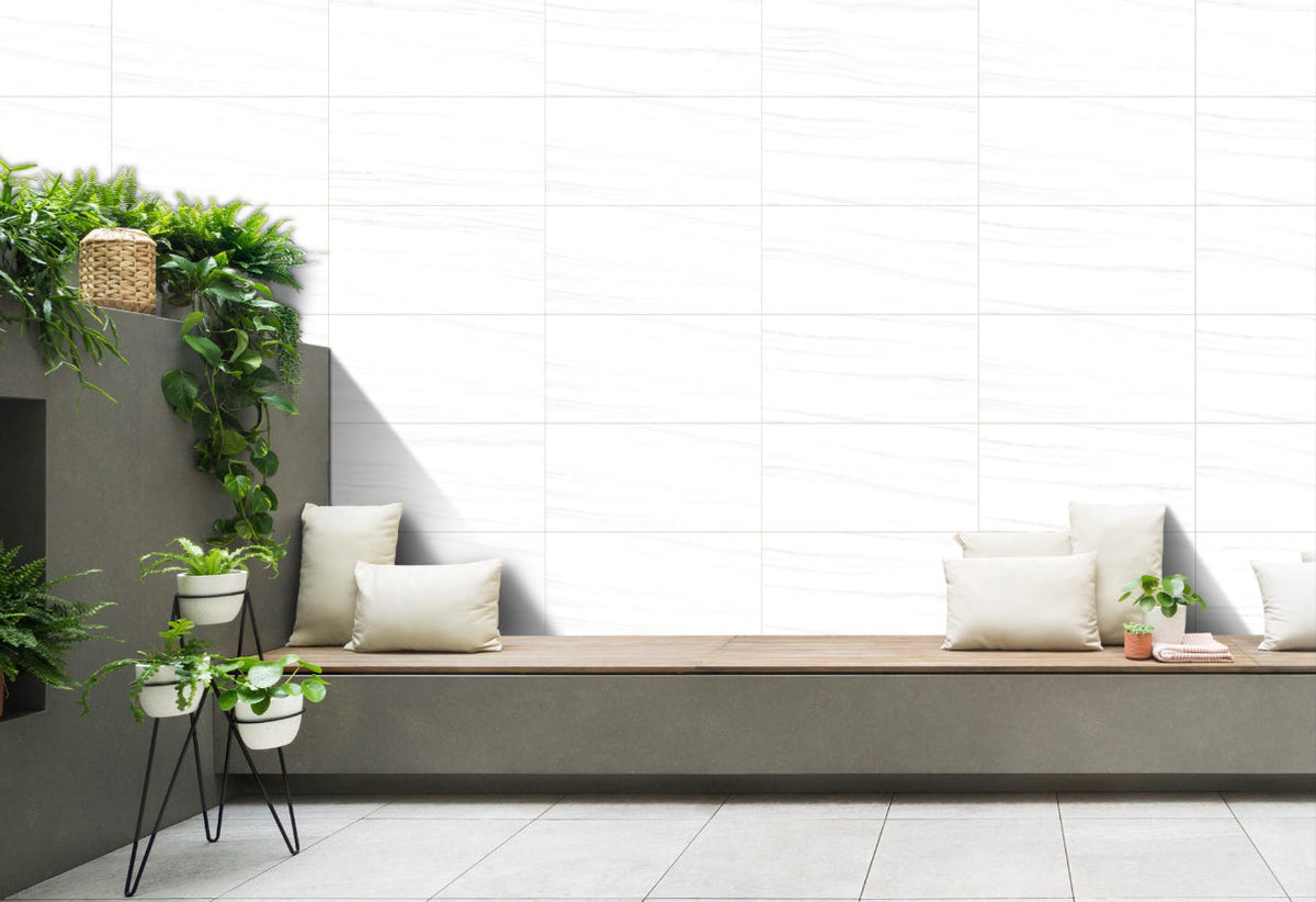 Splendor White Dolomite Porcelain Tile – room scene