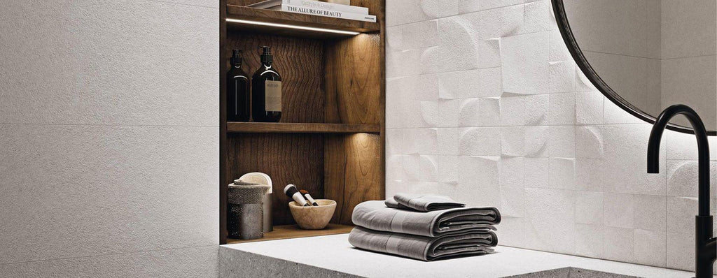 Kone Pearl Grey Ceramic Tile – room scene
