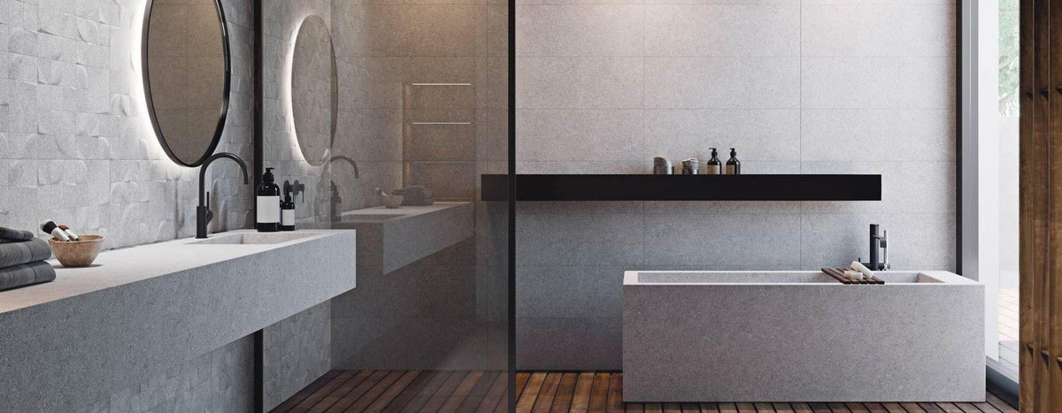 Kone Glacier White Ceramic Tile – room scene