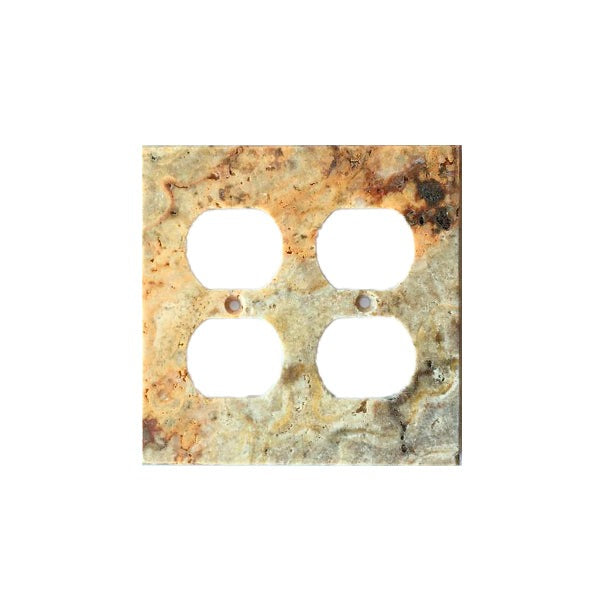 Scabos Travertine 2 Duplex Switch Plate Cover / Wall Plate - Honed